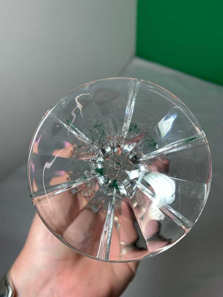 4 SHORT CUT CRYSTAL WINE GLASSES.