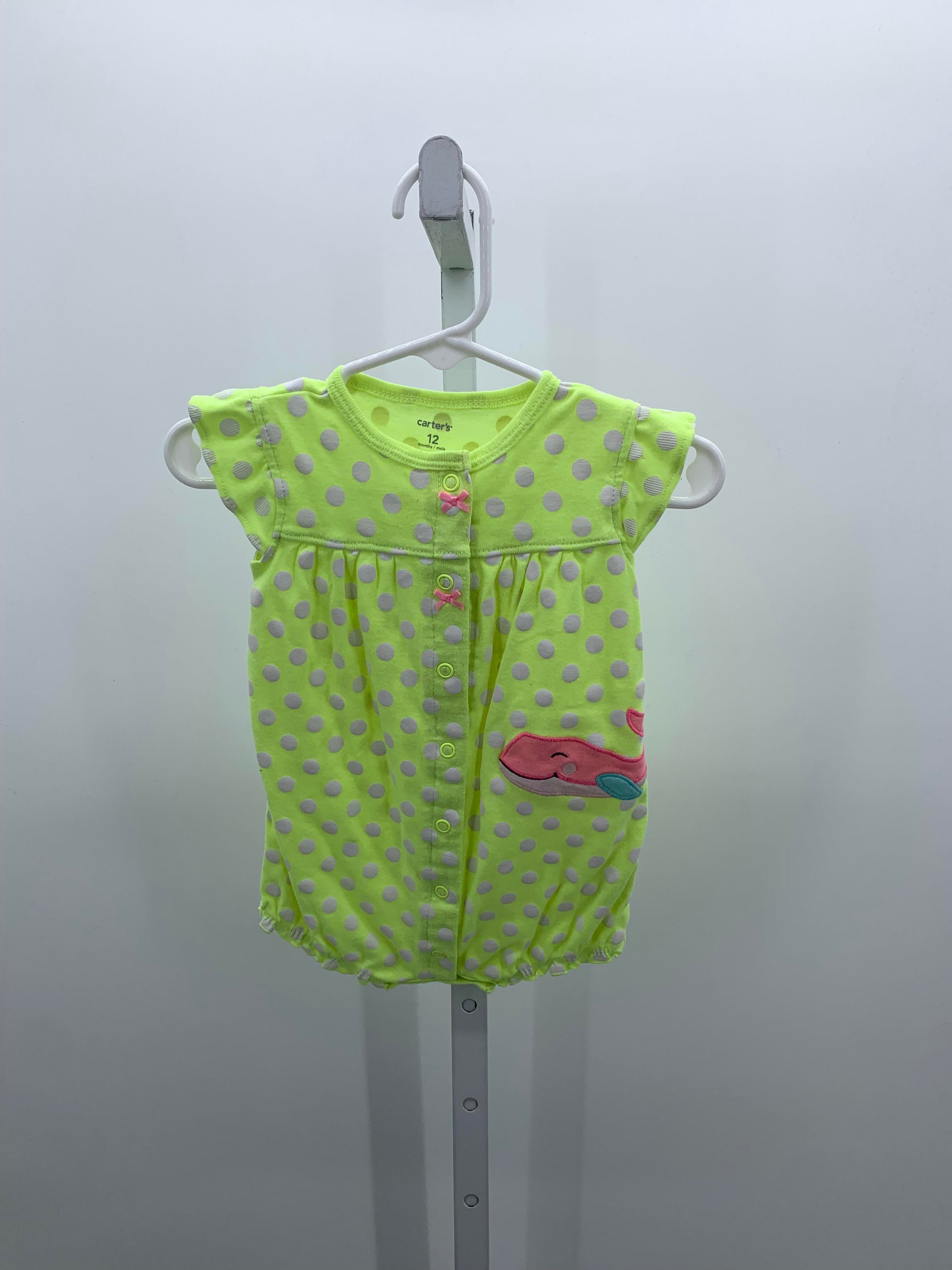 Carters Size 12 Months Girls Short Slv. Romper