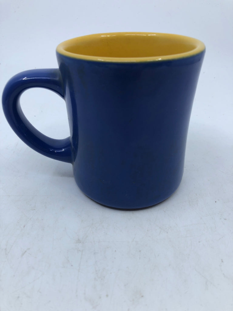 BLUE AND YELLOW TWEETY BIRD MUG.