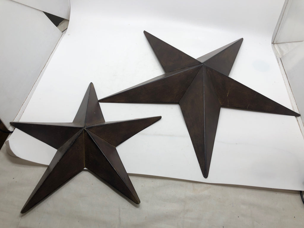 2PC BROWN METAL STARS.