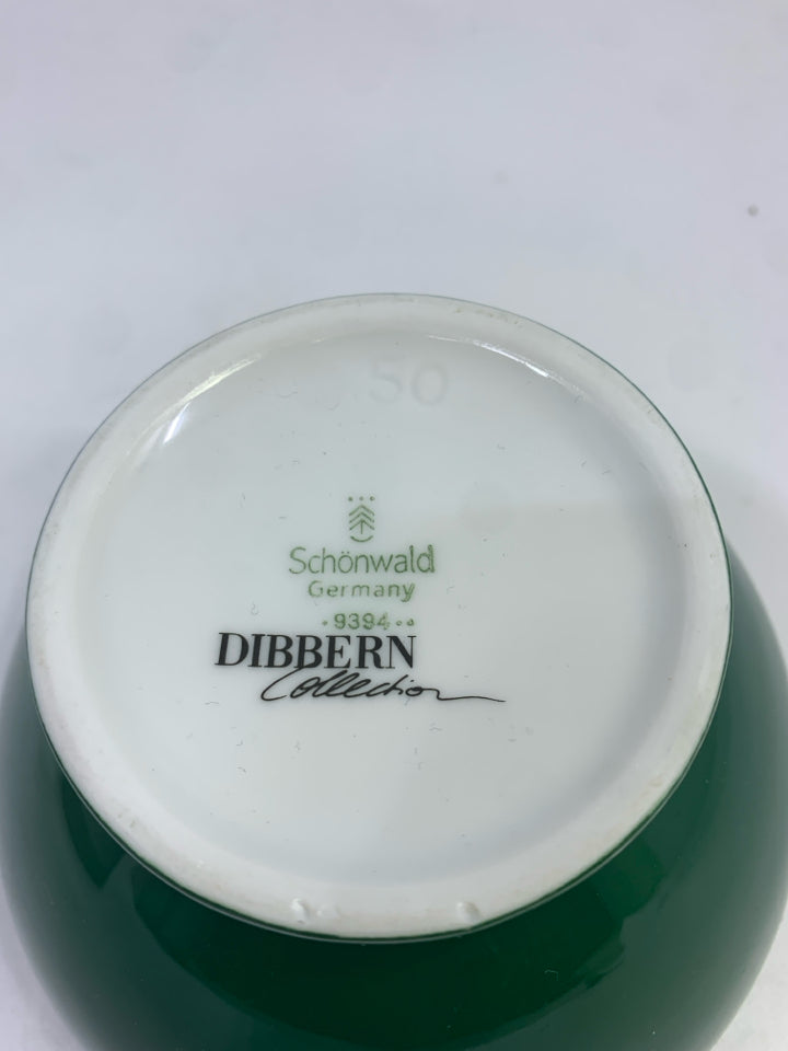 SCHONWALD GERMANY GREEN CERAMIC BOWL.