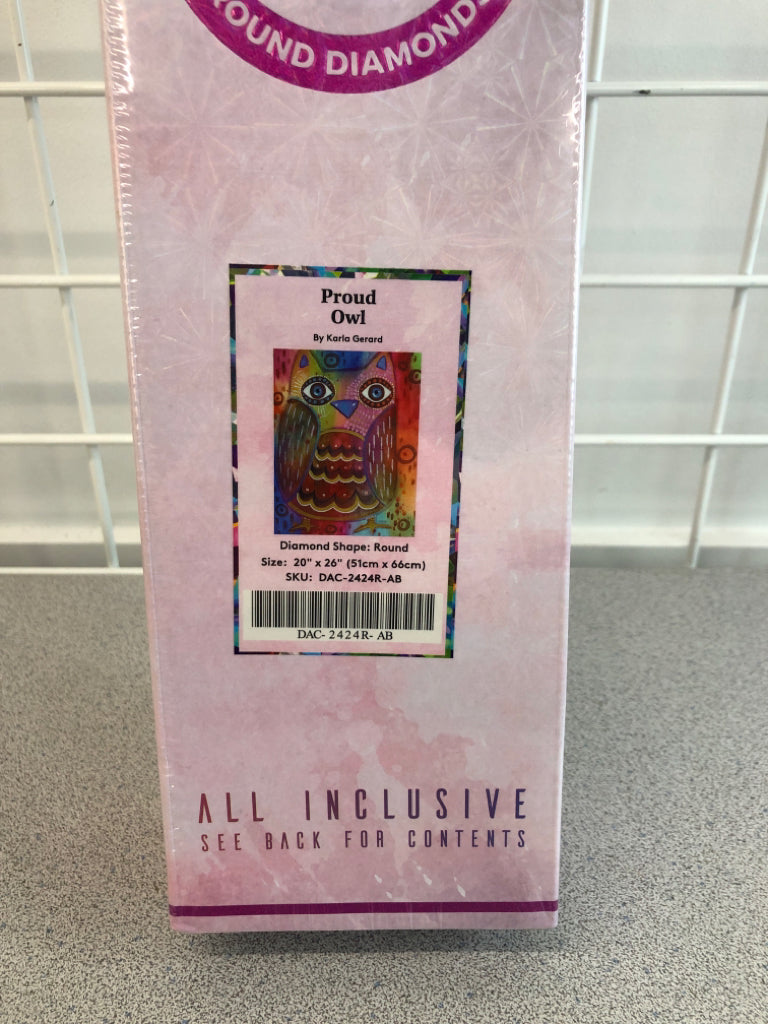 NIB DIY DIAMOND ART KIT W/ OWL DESIGN.