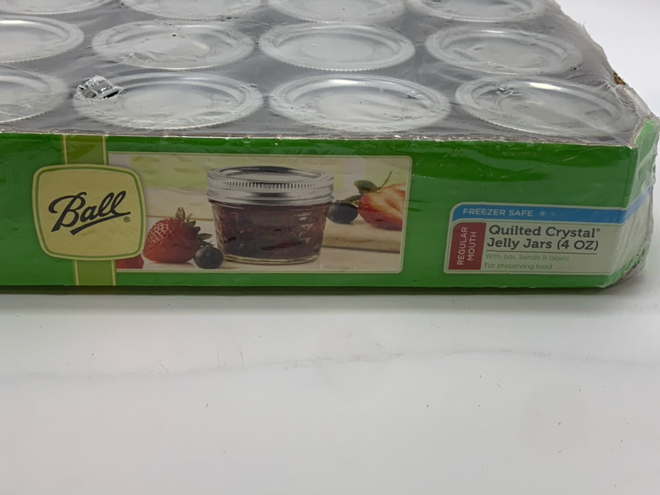 NIB 12PK BALL MINI JELLY JARS.