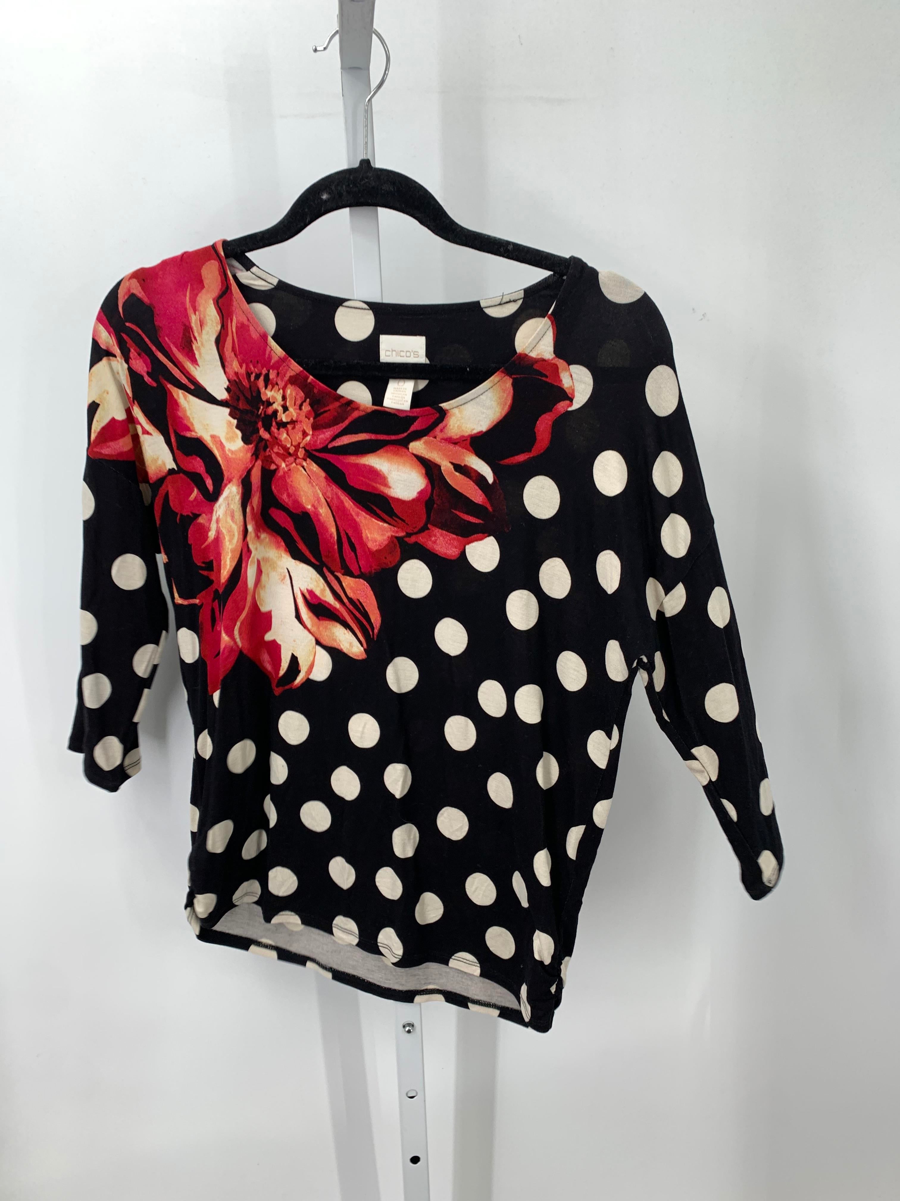 Chico's Size X Small Misses 3/4 Sleeve Shirt