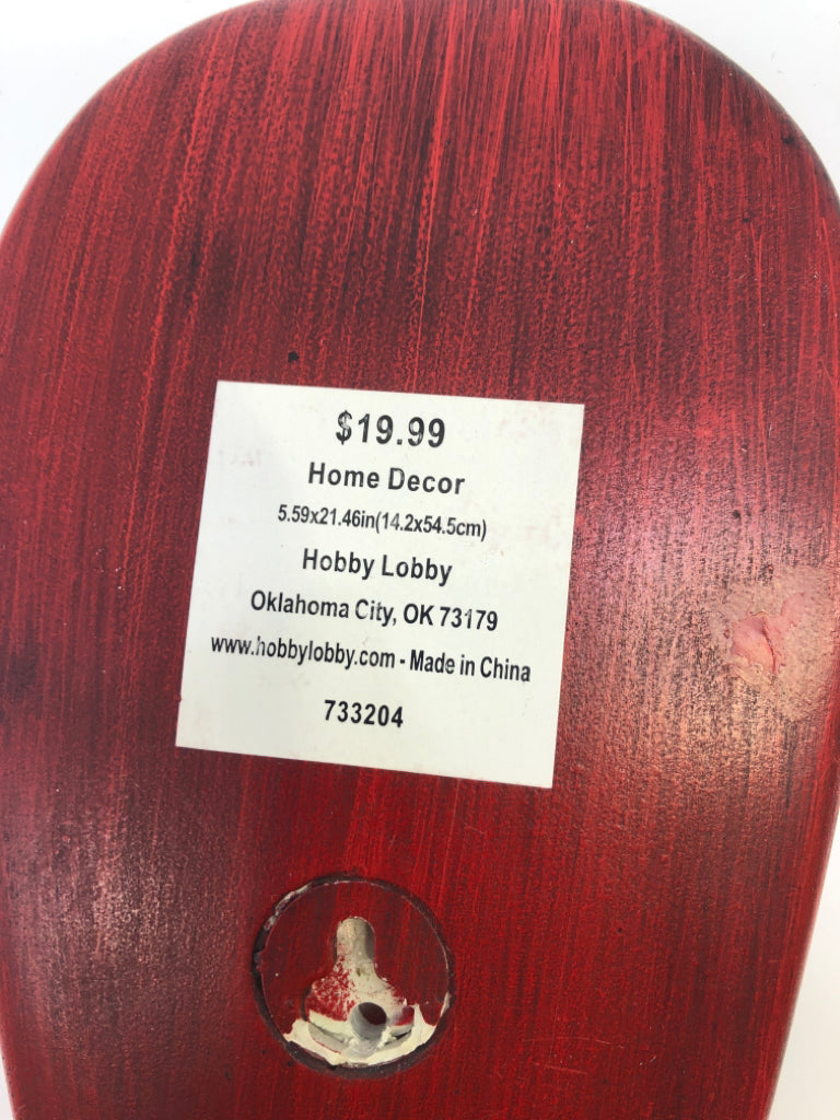 LARGE RED SPOON WALL-HANGING.