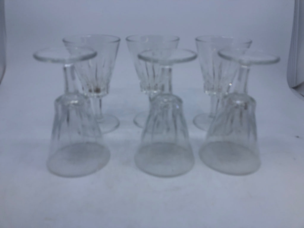6 SMALL CUT FOOTED GLASSES.