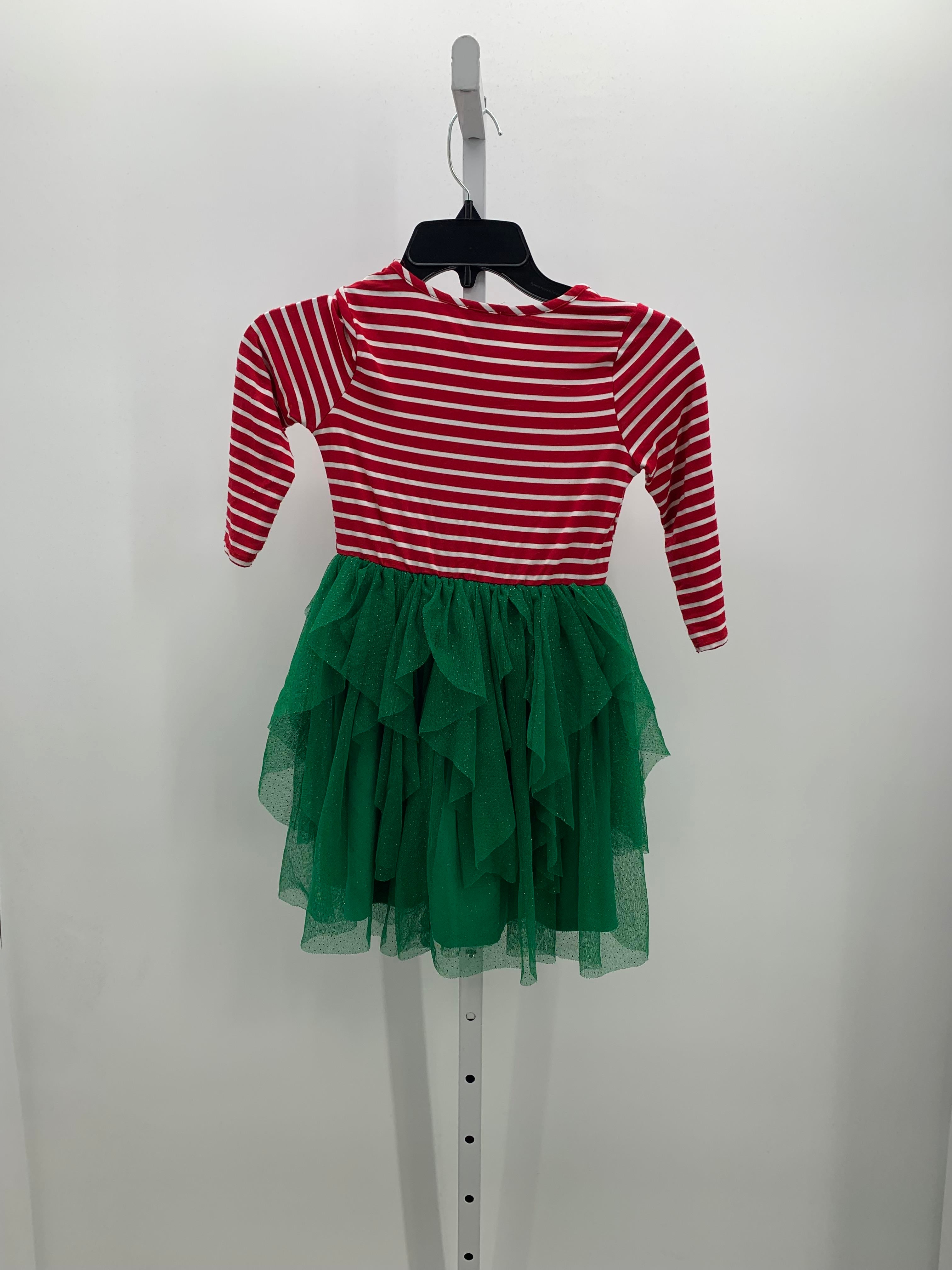 LONG SLV SANTA DRESS