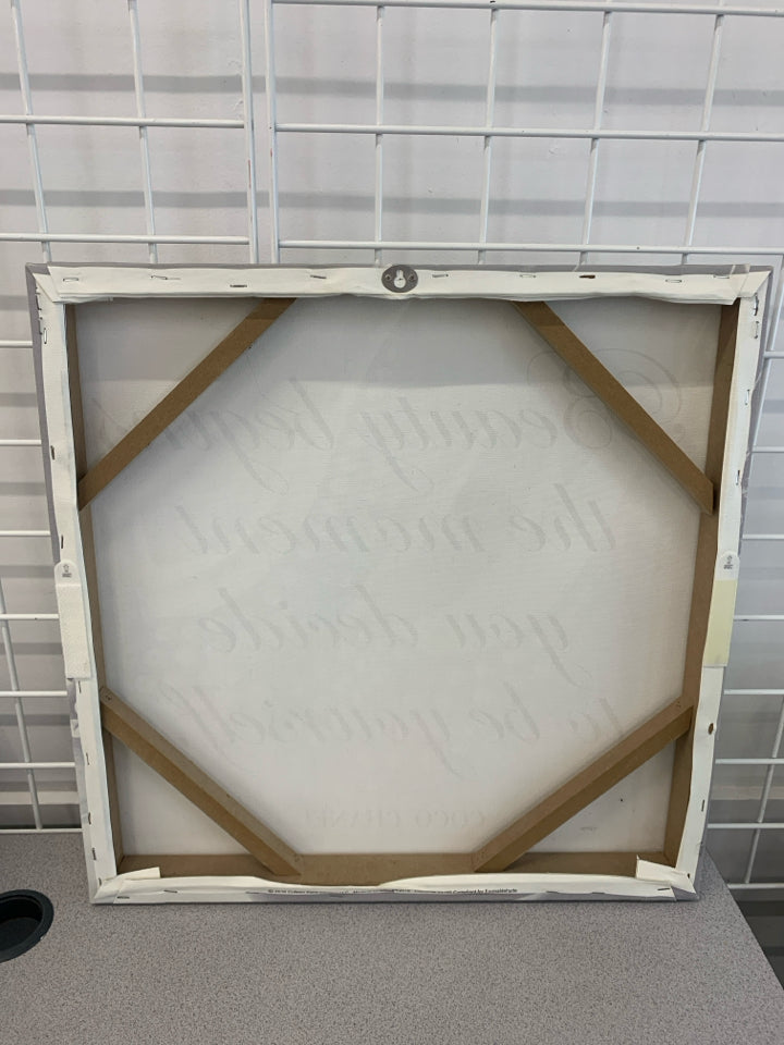 BEAUTY BEGIN GOLD SCRIPT CANVAS.