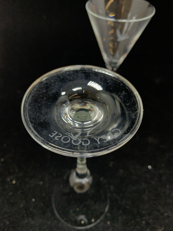 2 GREY GOOSE GLASSES.