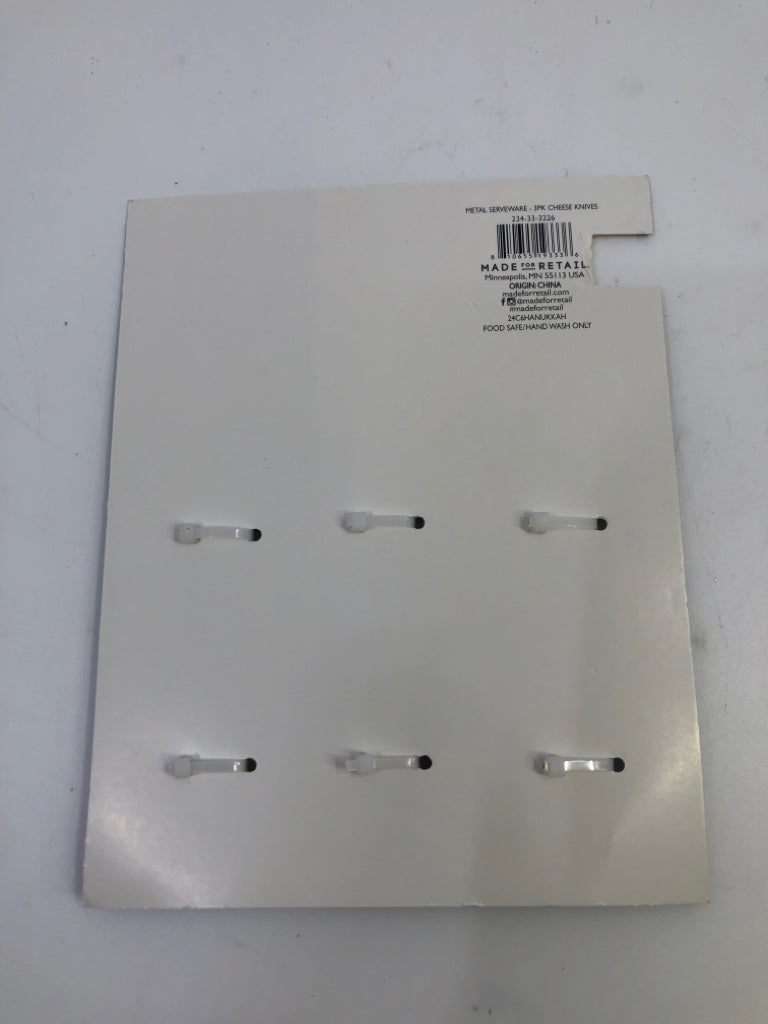 NIP 3 PC CHEESE KNIVES