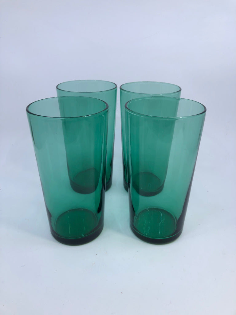 4 GREEN GLASSES.