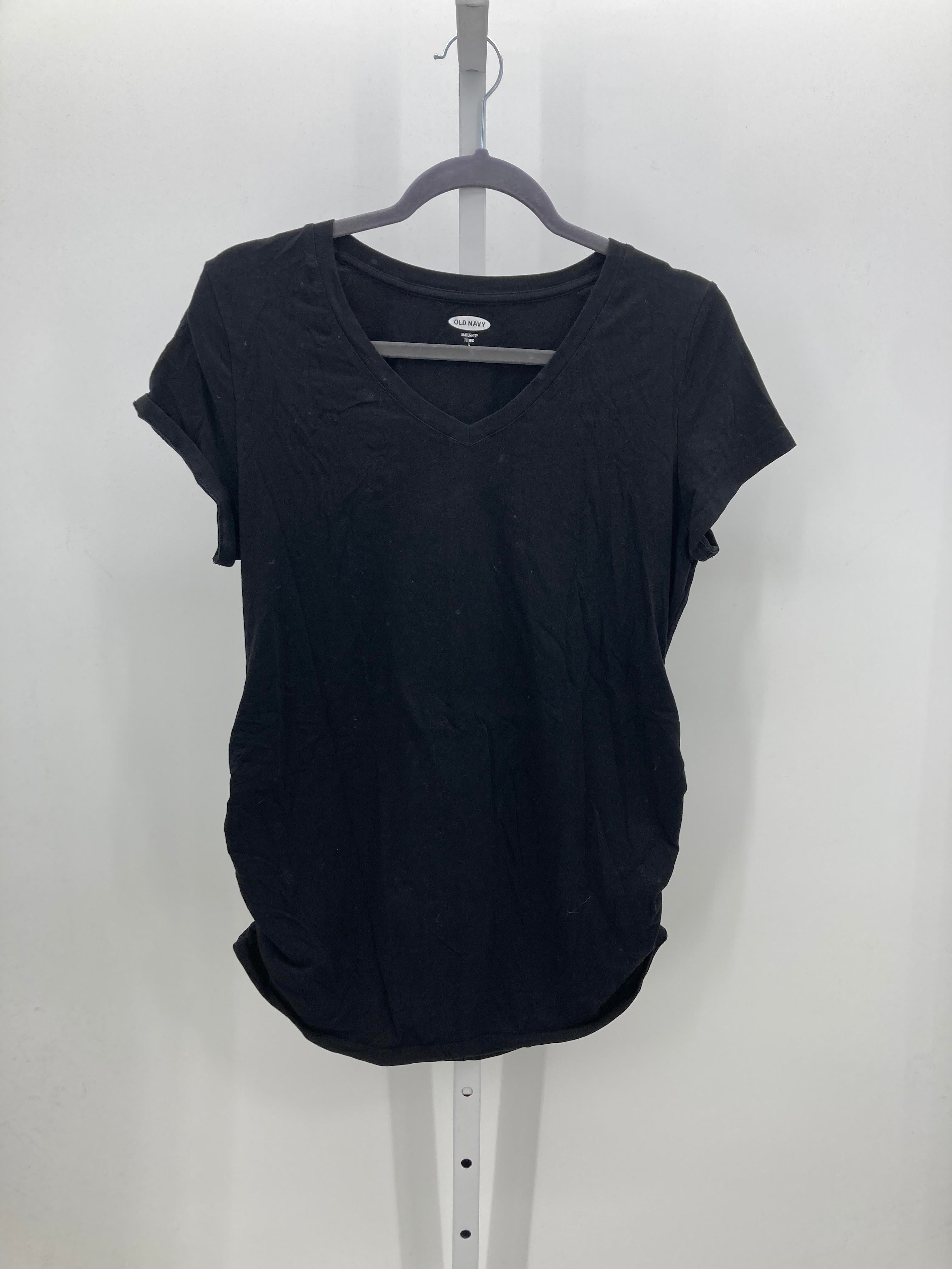 Old Navy Black Size Large Maternity Short Sleeve Shirt