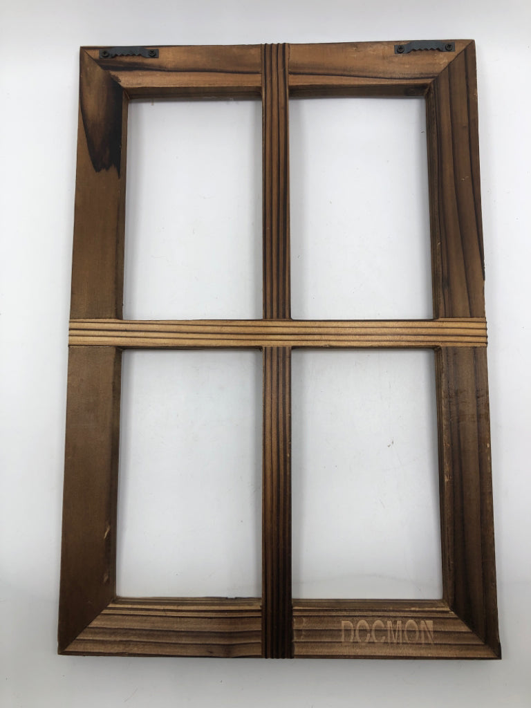 WOODEN WINDOW PANE WALL-HANGING.