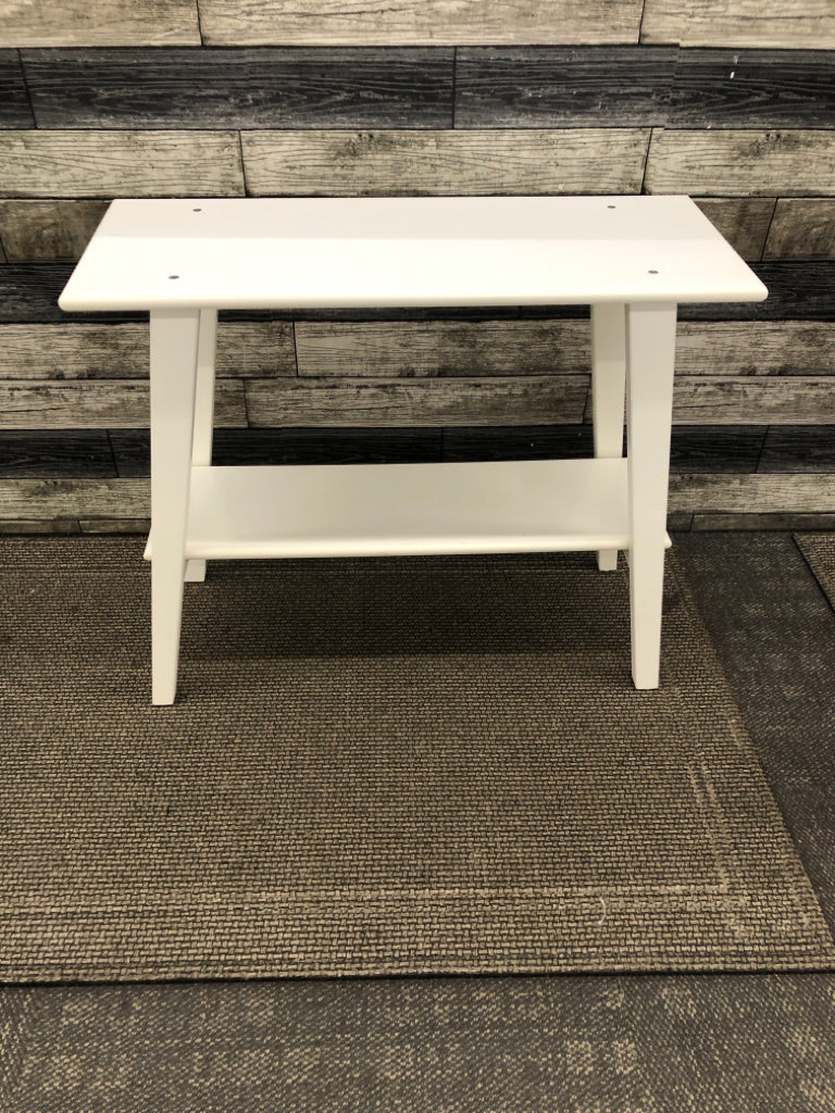 2-TIERED WHITE TABLE.