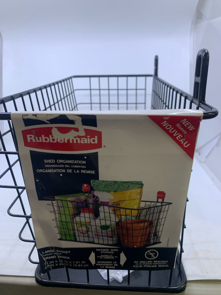 METAL BLACK GRATED SHED ORGANIZER.