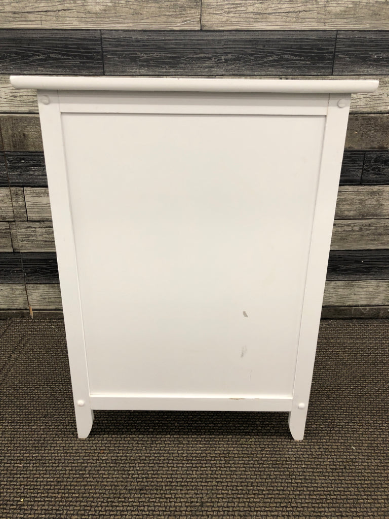 WHITE NIGHTSTAND W/ DRAWER & CABINET.