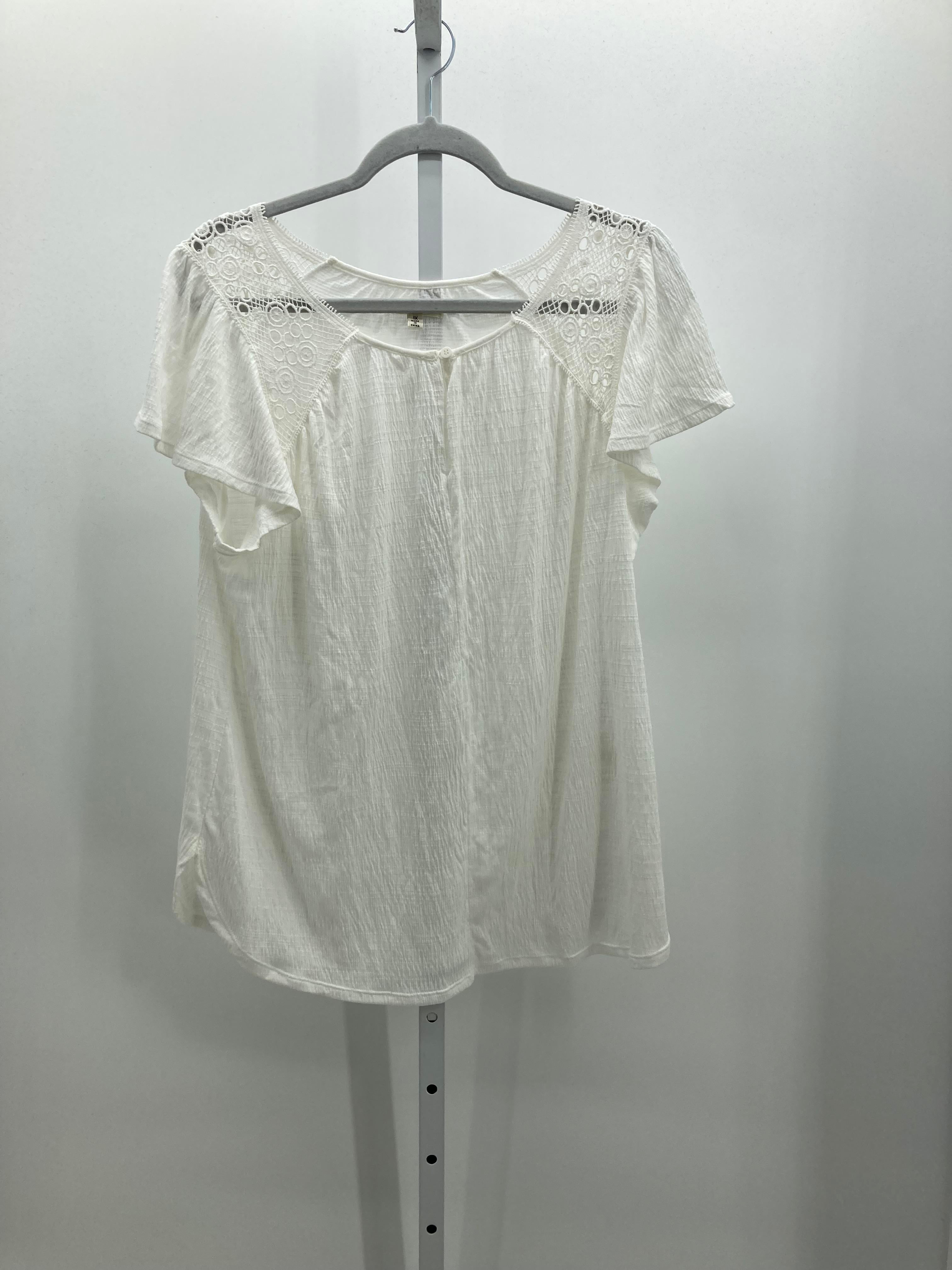 Max Studio Size 1X Womens Short Sleeve Shirt