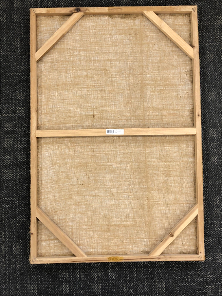PARIS BURLAP POSTCARD WALL HANGING.