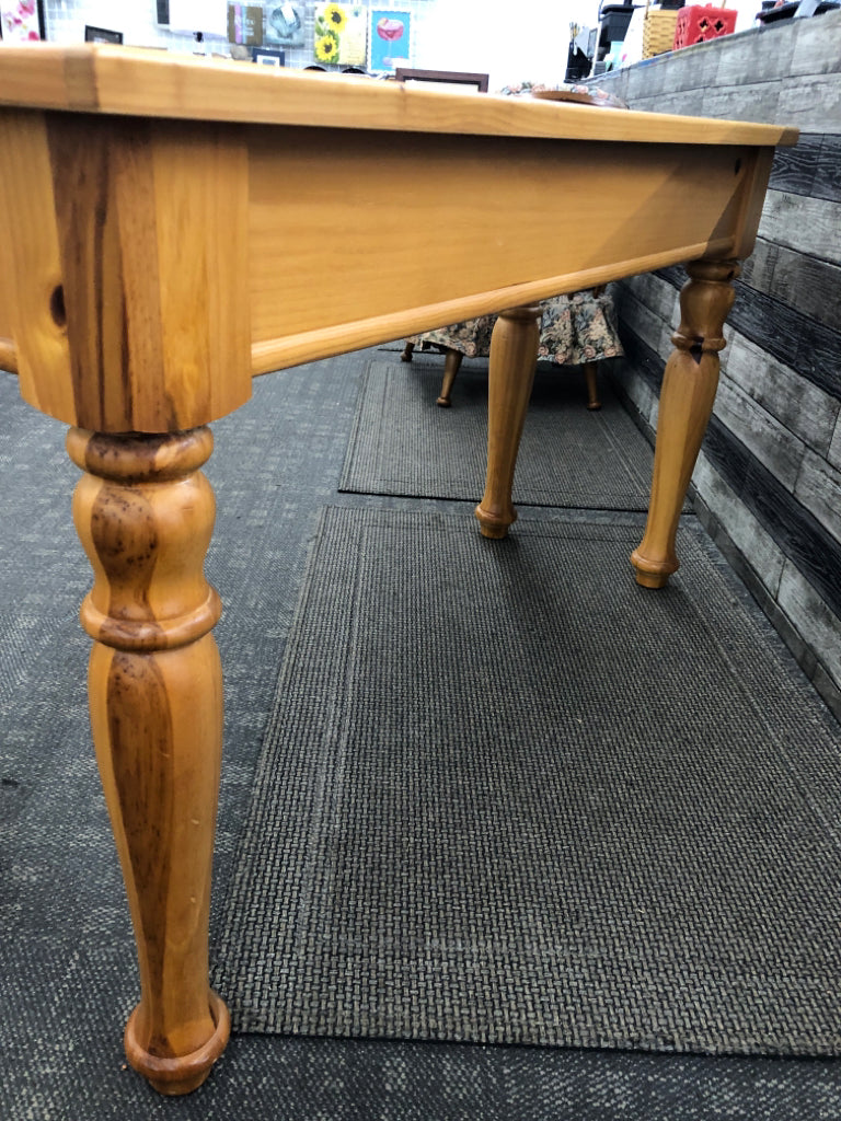 BLONDE WOOD CONSOLE/ SOFA TABLE - DRAWER.