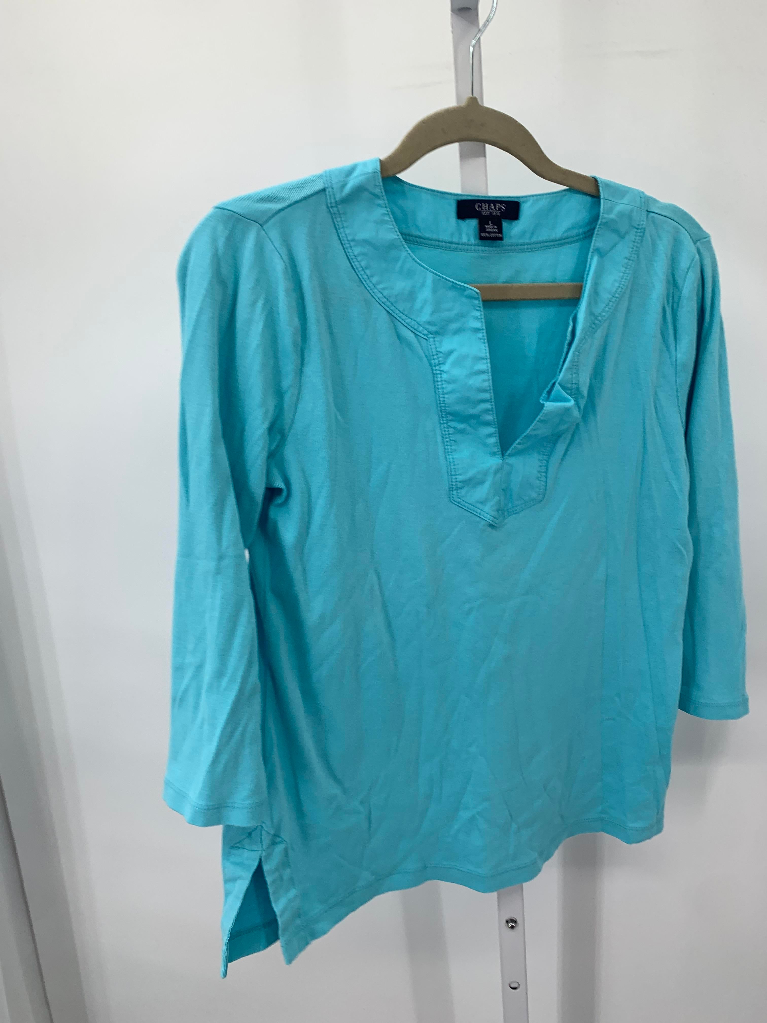 Chaps Size Large Misses 3/4 Sleeve Shirt
