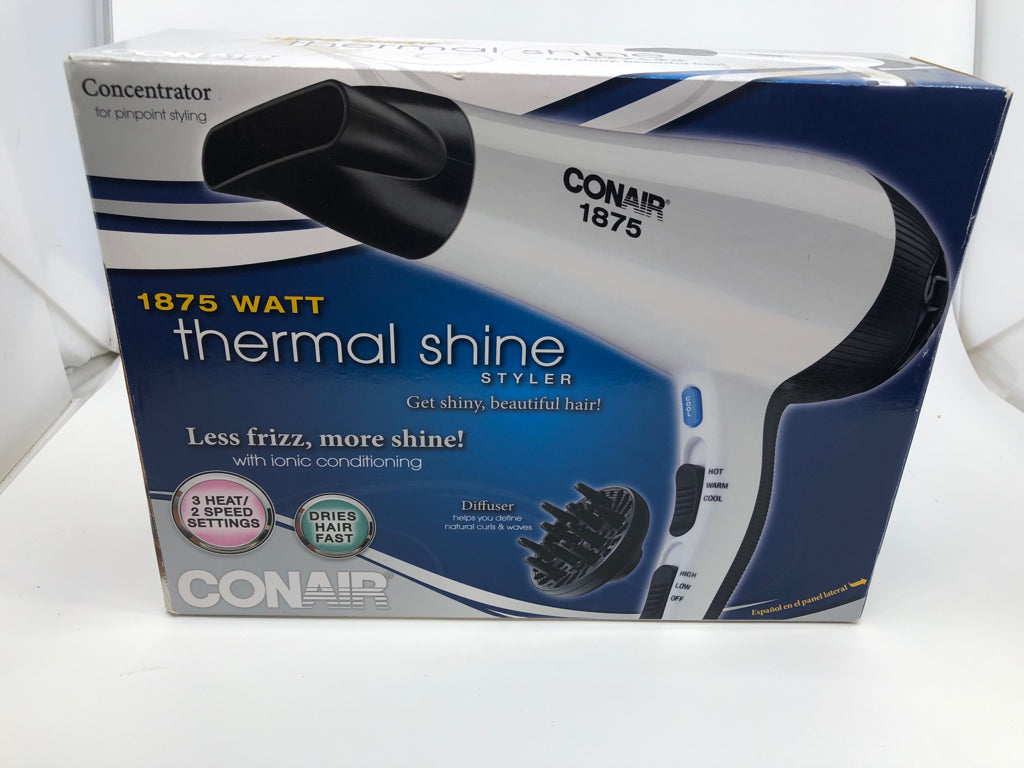 NIB WHITE THERMAL SHINE CONAIR BLOW DRYER.