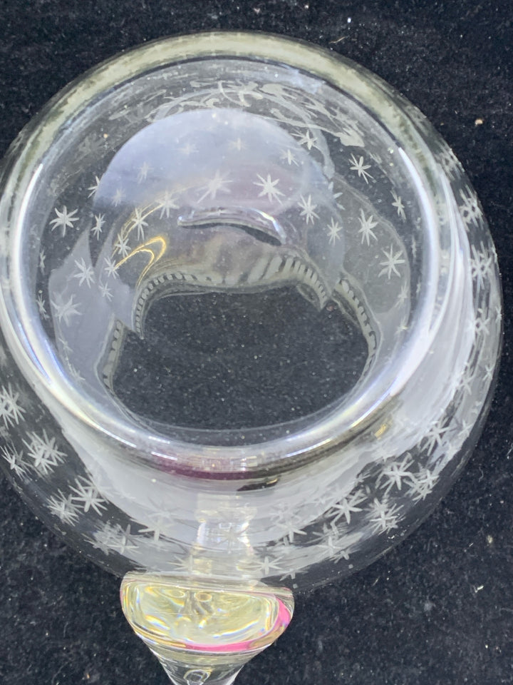 VTG ETCHED PITCHER W STAR PATTERN-1897.