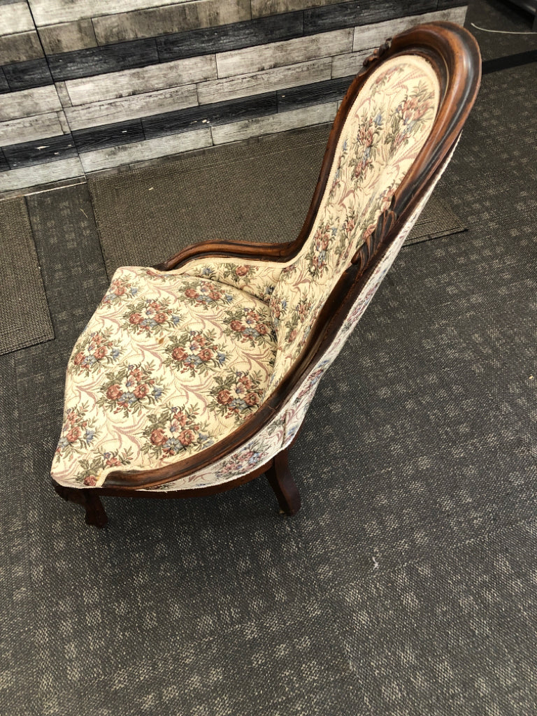 FLORAL HIGH BACK ACCENT CHAIR.