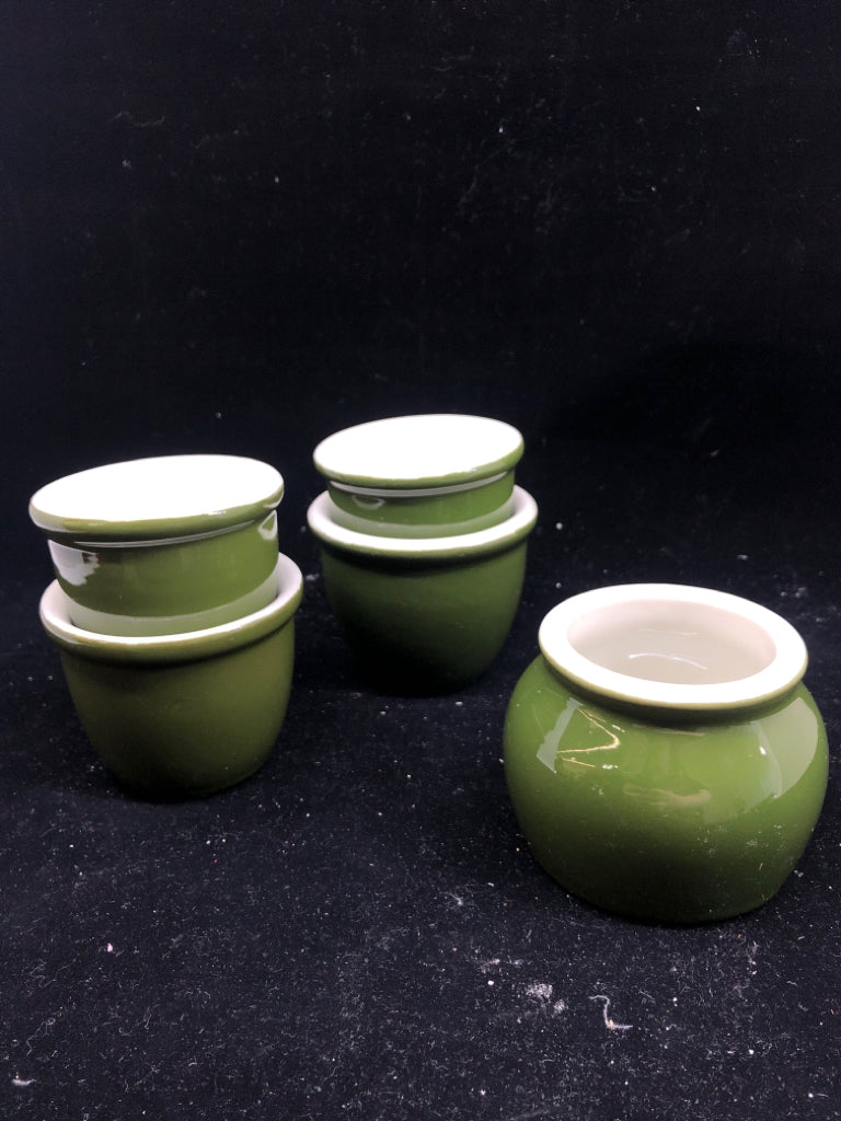 5PC GREEN SAKE CUPS SET.
