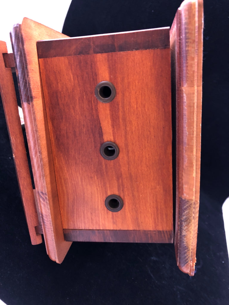 VTG DECOR WOOD PHONE WALL HANGING W/EAGLE DESIGN.