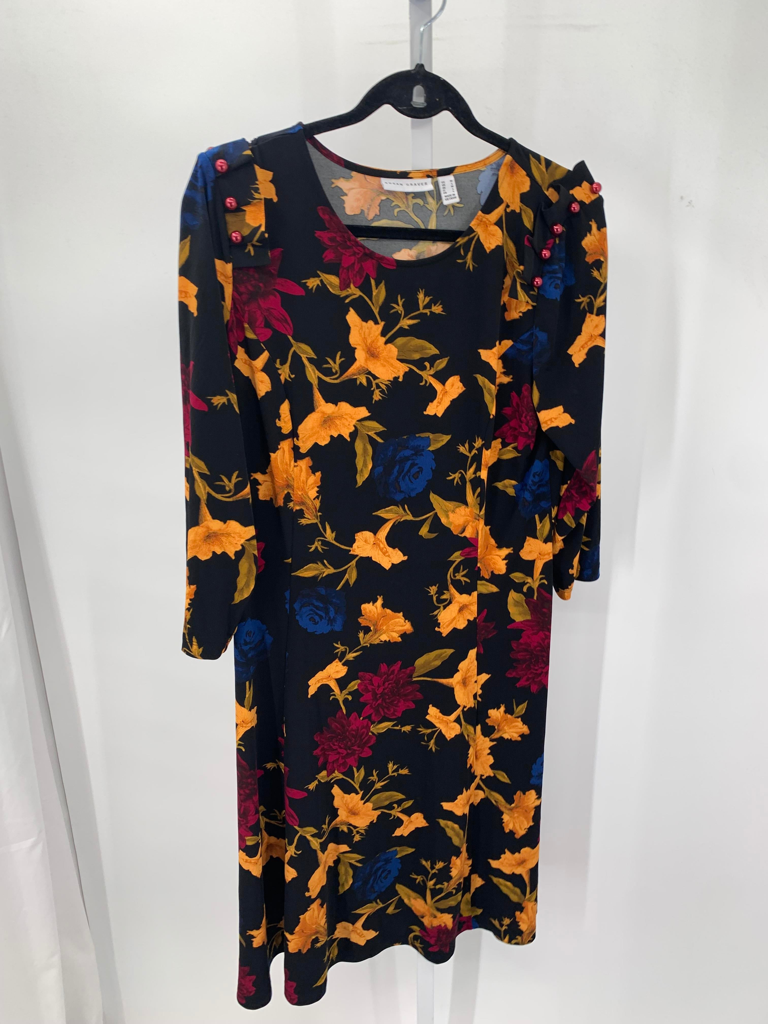 Susan Graver Size Medium Misses 3/4 Sleeve Dress