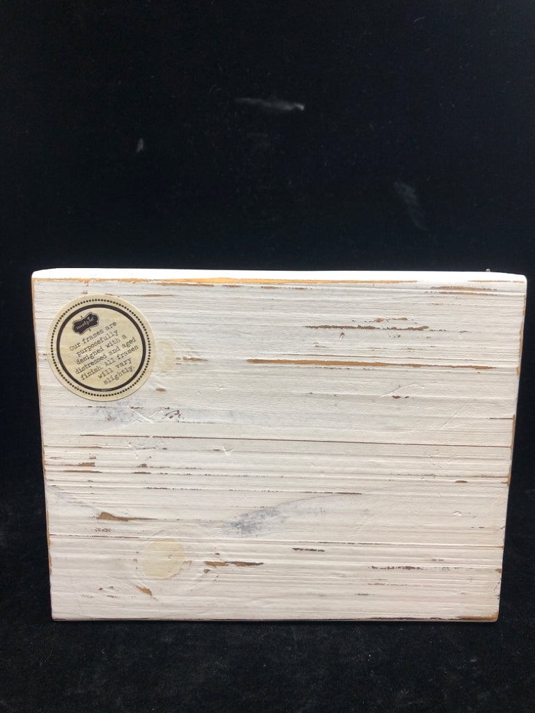 'SO LOVED' DISTRESSED WOODEN PHOTO HOLDER.