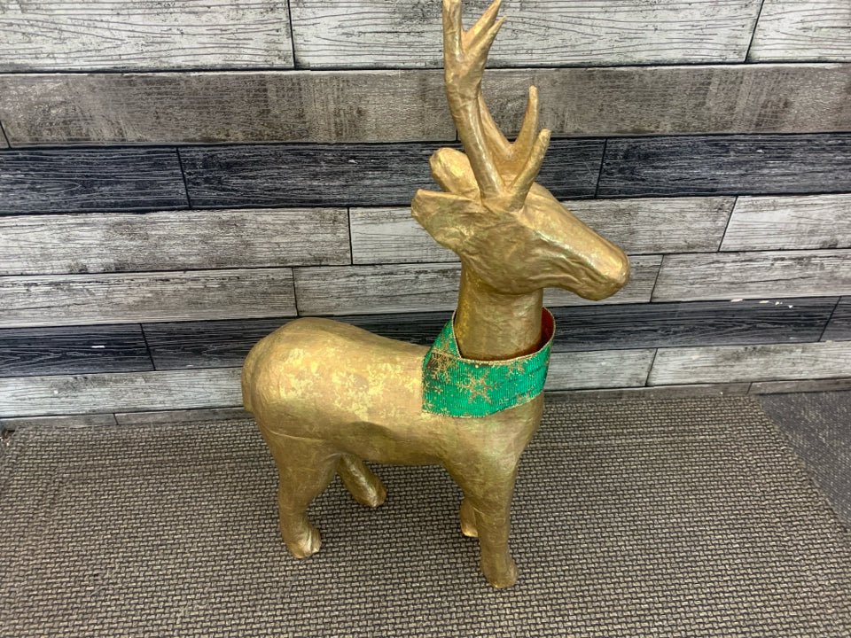 GOLD PAPER MACHE REINDEER.