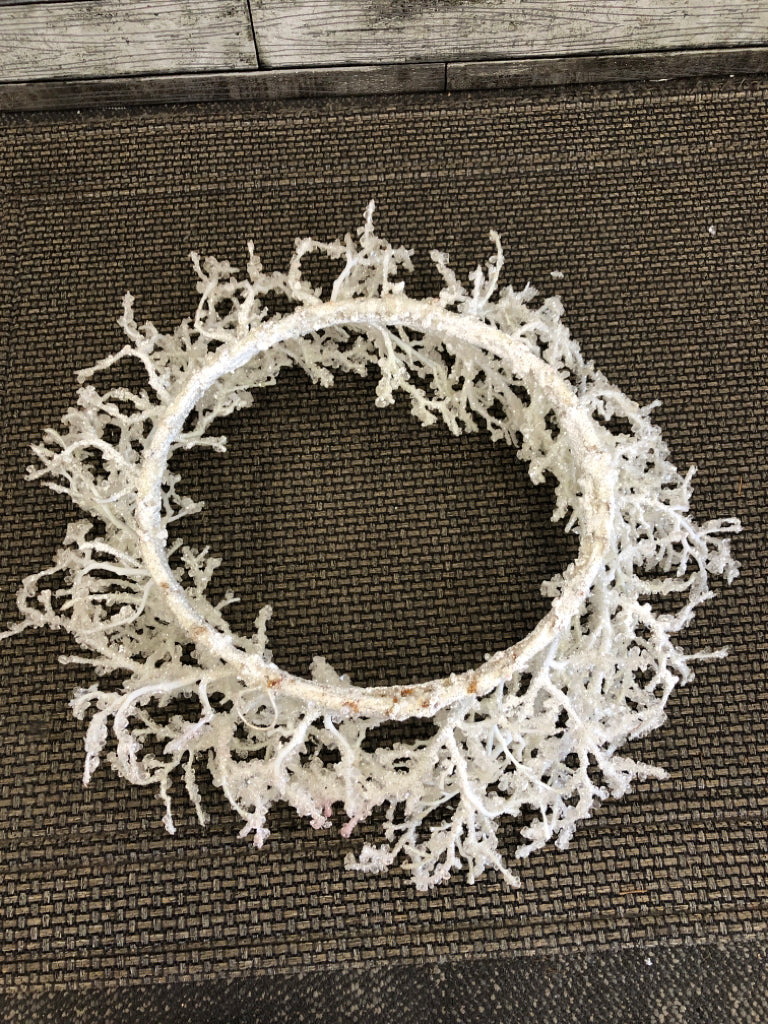 WHITE CRYSTAL WREATH.