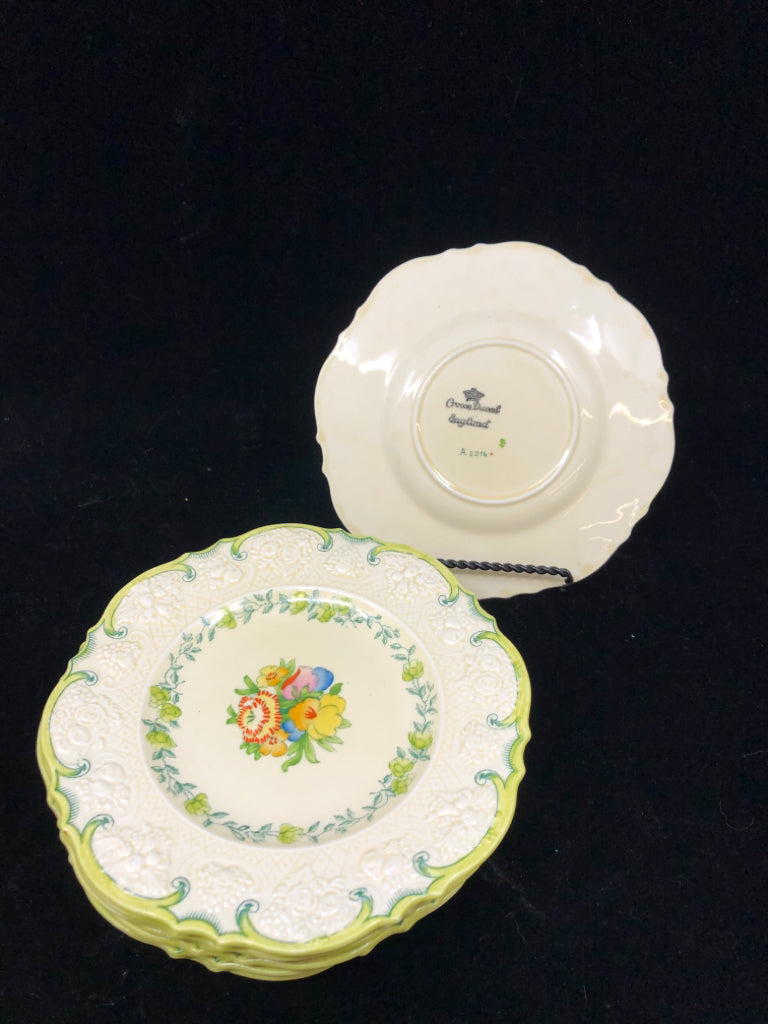 10PC VTG CREAM COLORED DESSERT PLATES.