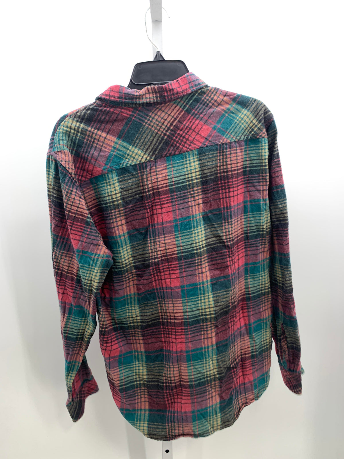 MAROON/ GREEN PLAID FLANNEL SHIRT