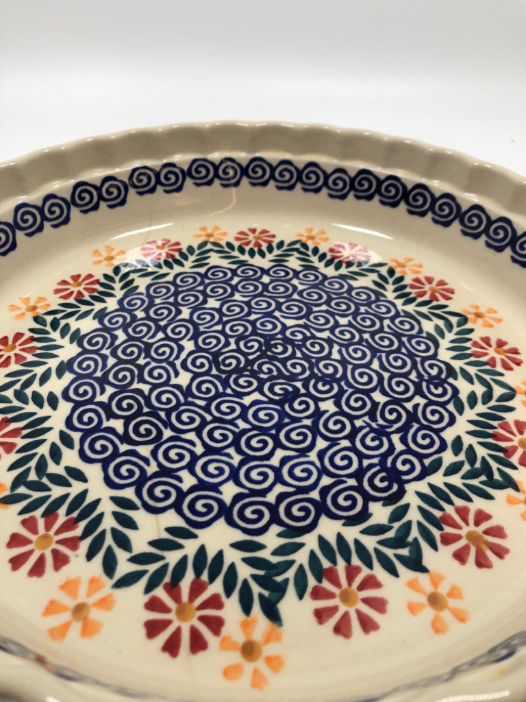 POLISH POTTERY PIE DISH.