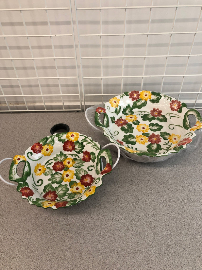 NIB 6PC TEMPTATIONS FLORAL OVENWARE SET.