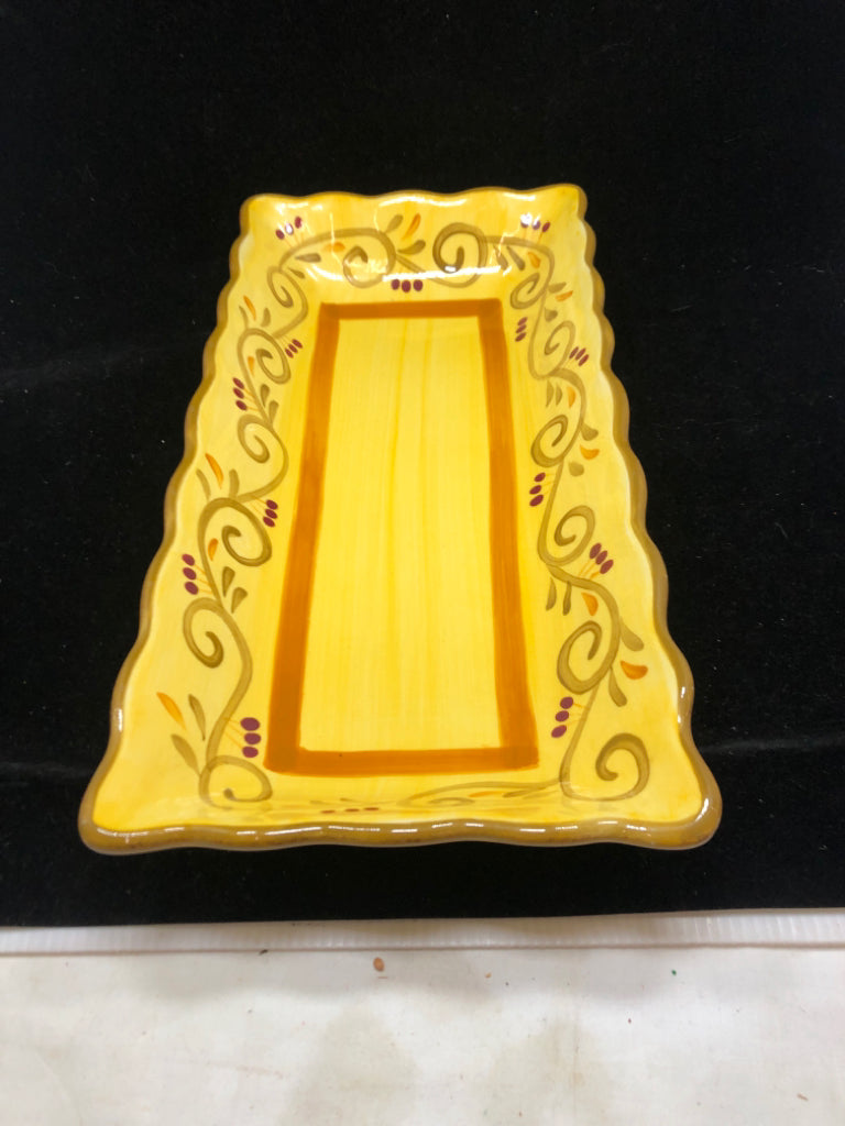 YELLOW SERVING TRAY.