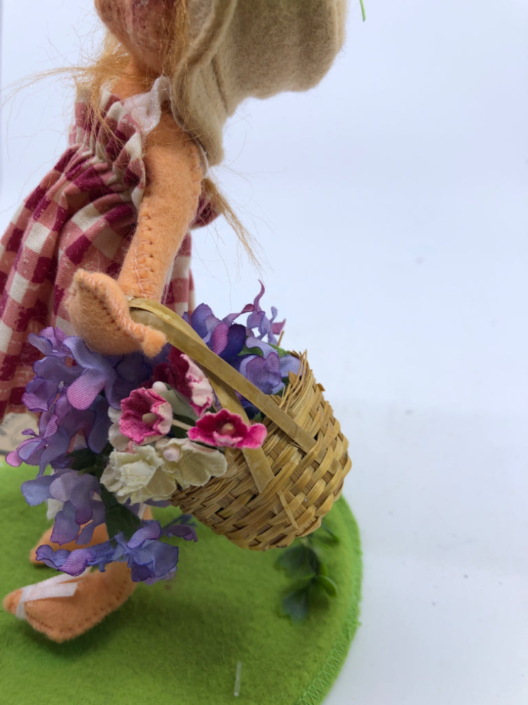 ANNA LEE SOCIETY DOLL LITTLE GIRL W FLOWERS - 1996-97.