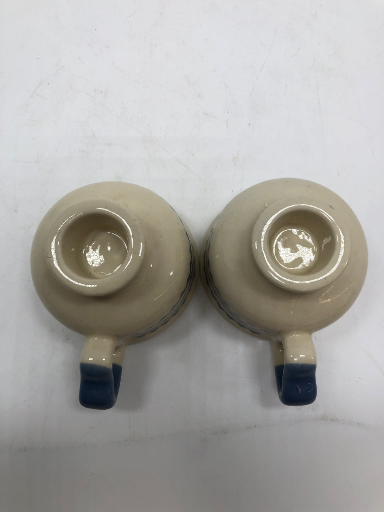 2 COUNTRY HOUSE CERAMIC CANDLE STICK HOLDERS.