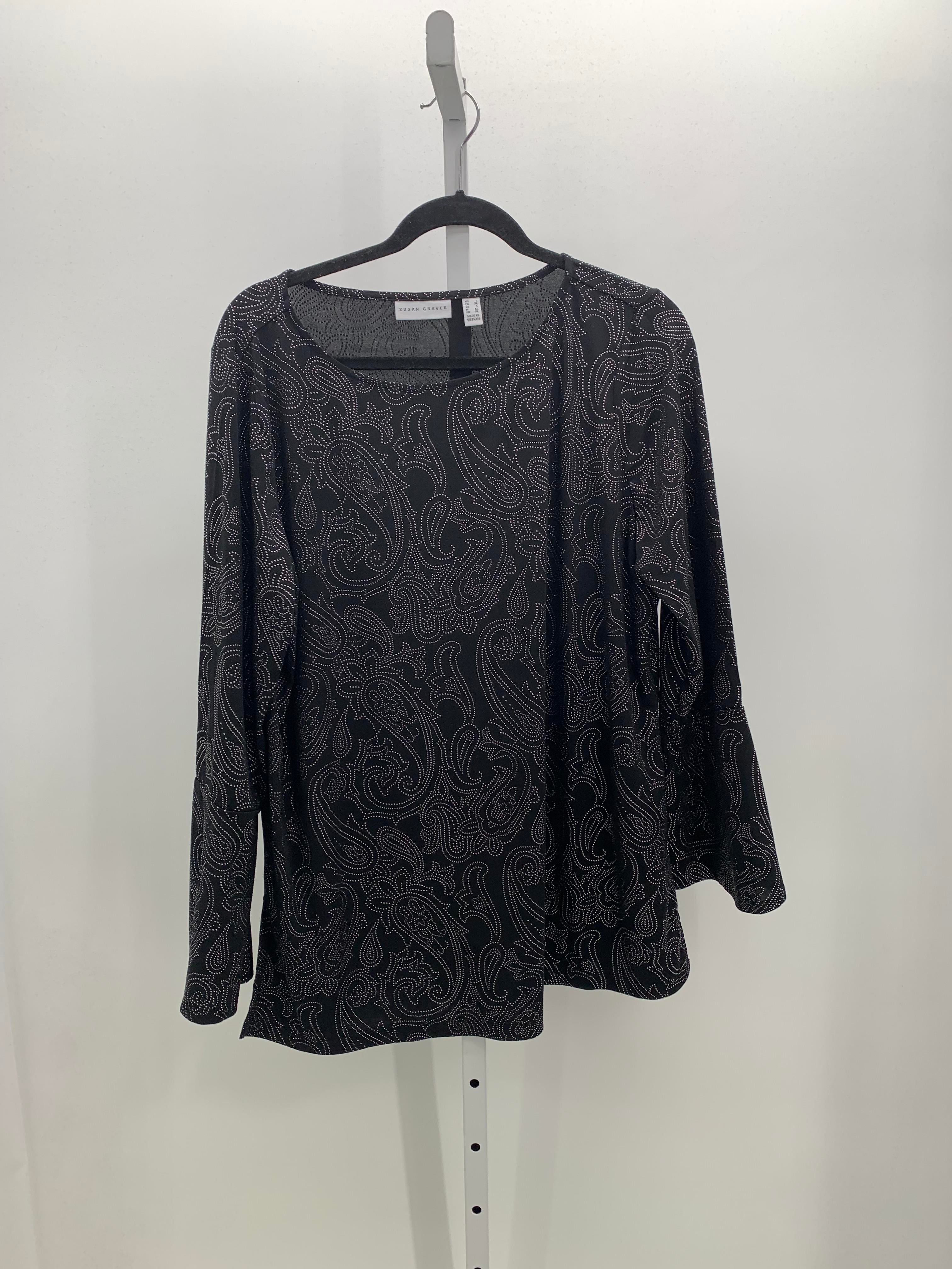 Susan Graver Size Large Misses Long Sleeve Shirt