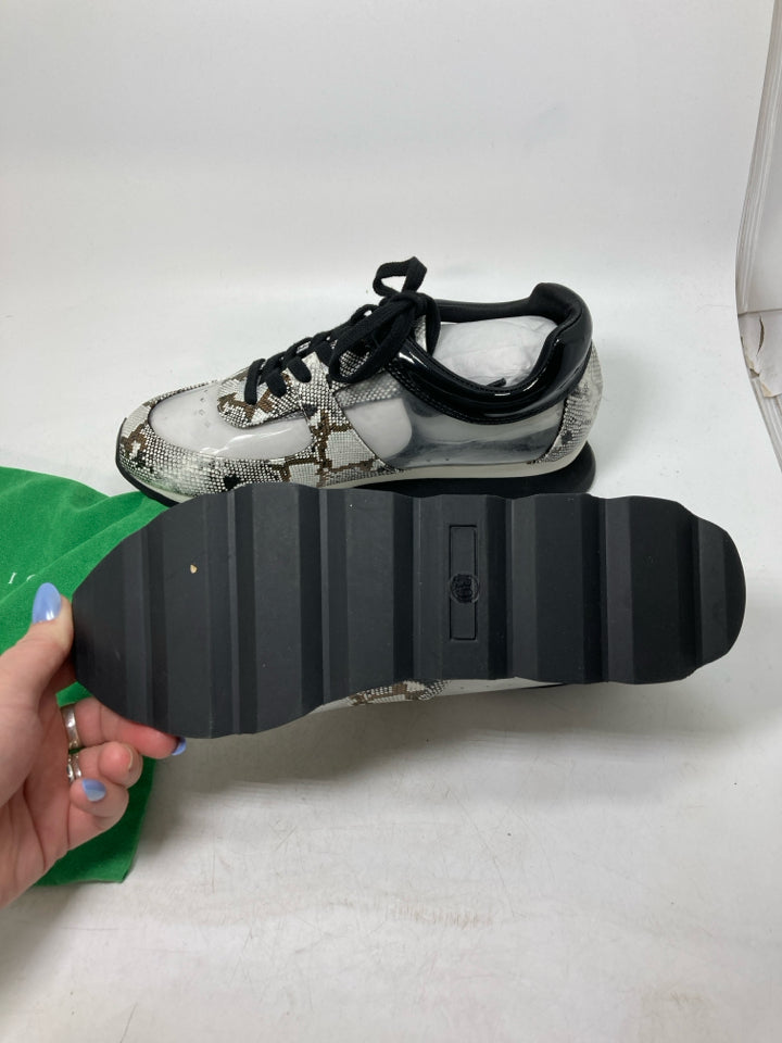 Jessica Rich Transparent "Gold Snake" Sneakers w/ Bag- New (Eur-39, US-8-9)