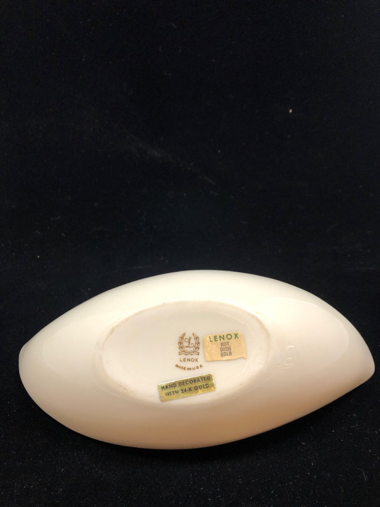 CREAM W GOLD RIM LENOX DISH.