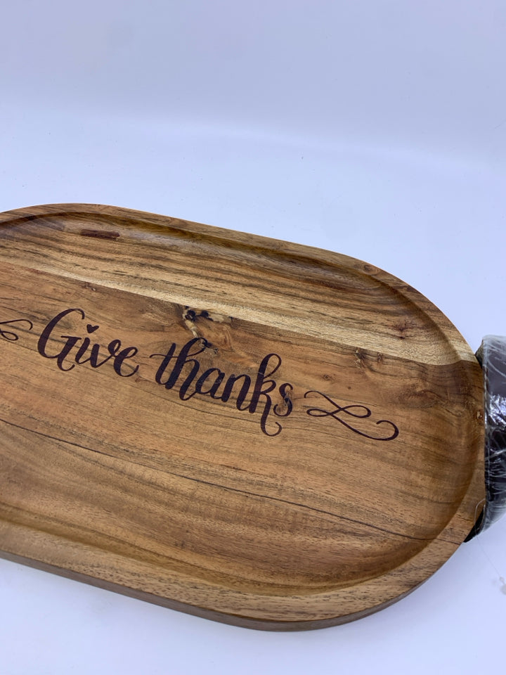 WOOD GIVE THANKS TRAY.