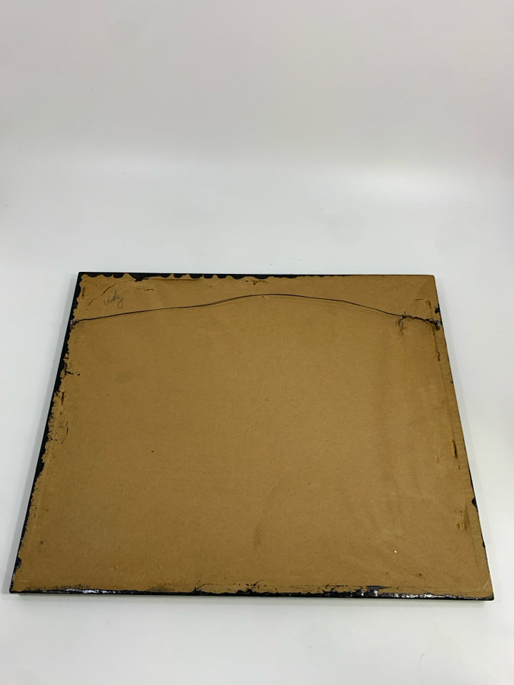 VTG VICTORIAN CHILDREN PLAYING W/MAN FRAMED PRINT.