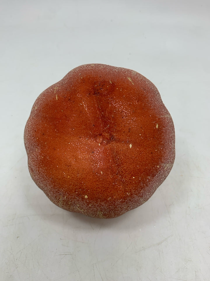 ORANGE FUZZY PUMPKIN DECOR.