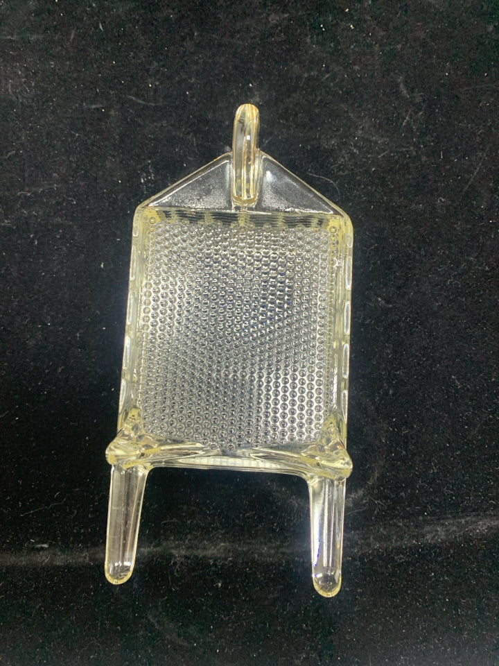 VTG GLASS BASKETWEAVE WHEELBARROW.