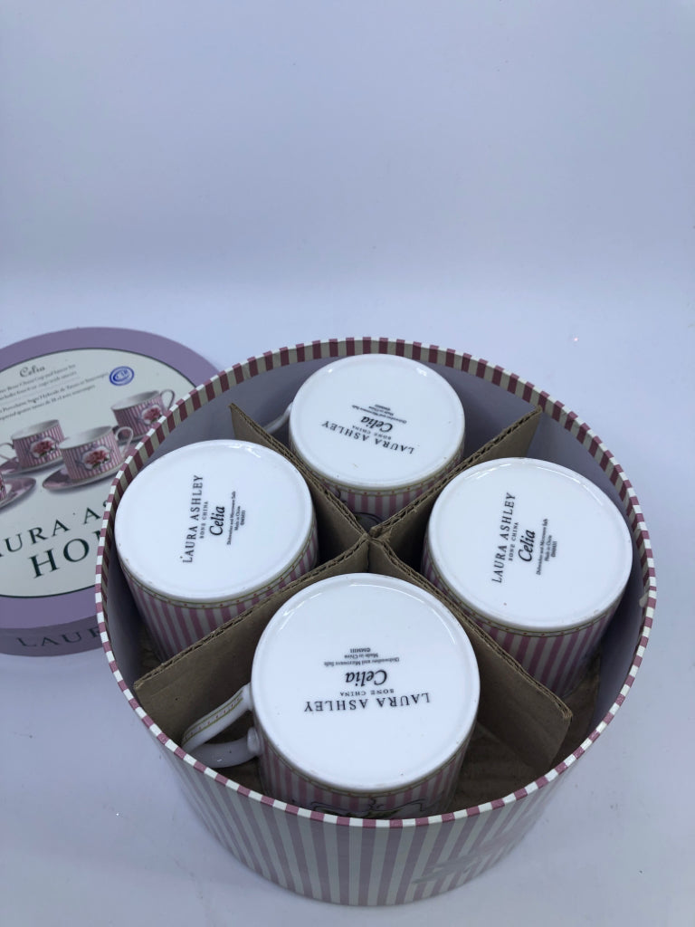 LAURA ASHLEY TEACUP/SAUCER SET W/BOX.