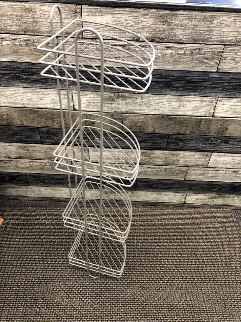 4-TIER GRAY CORNER SHELF METAL.
