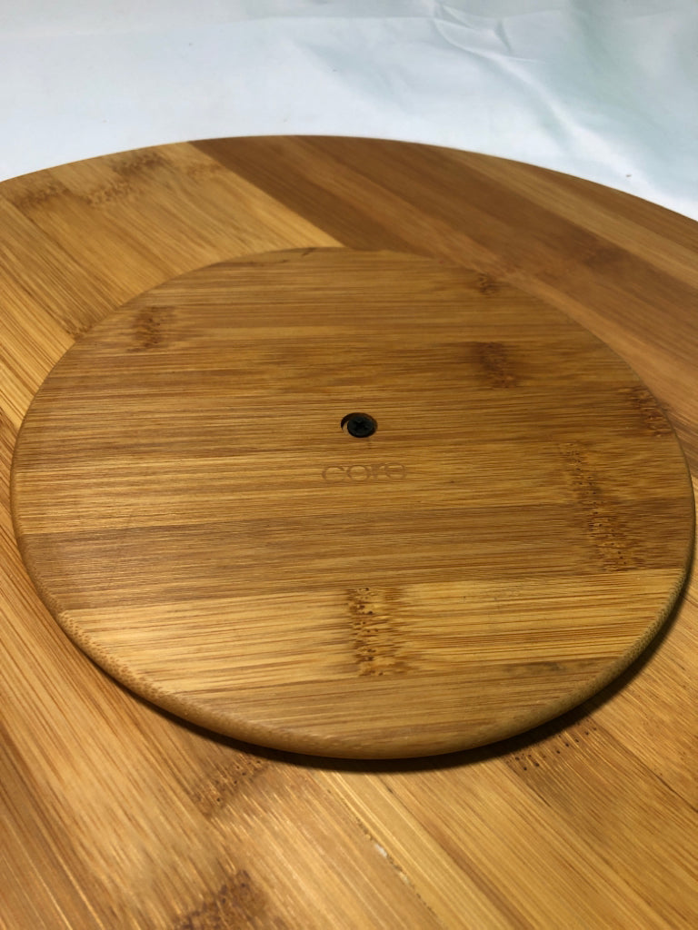 WOOD CIRCLE LAZY SUSAN TRAY.